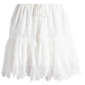 All in Favor Lace Panel Drawstring Skirt
Off-White, Sz M